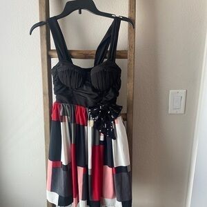 Candies - dress black with pattern - Size XS
